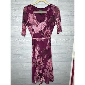 Enfocus Studio dress size 6 floral roses pink purple